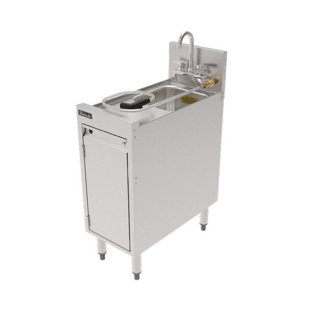 Perlick TSF12CM TSF Series Underbar Chemical Storage Cabinet 12" W X 24"D 18 Gauge Stainless Steel Sink With Removable Perforated Wet Waste Pan