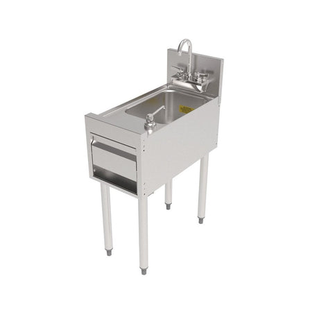 Perlick TSF12HS TSF Series Underbar Hand Sink Unit 12"W X 24"D 10" Wide X 14" Front-to-back X 9-1/4" Deep 18 Gauge Stainless Steel Sink