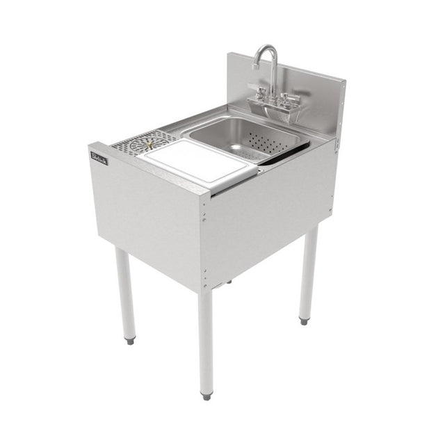 Perlick TSF18PS-SBR TSF Series Underbar Prep Sink 18" W X 24" D X 36" H With Sink Bowl (13.75"W X 10" FTB X 9.5" D)