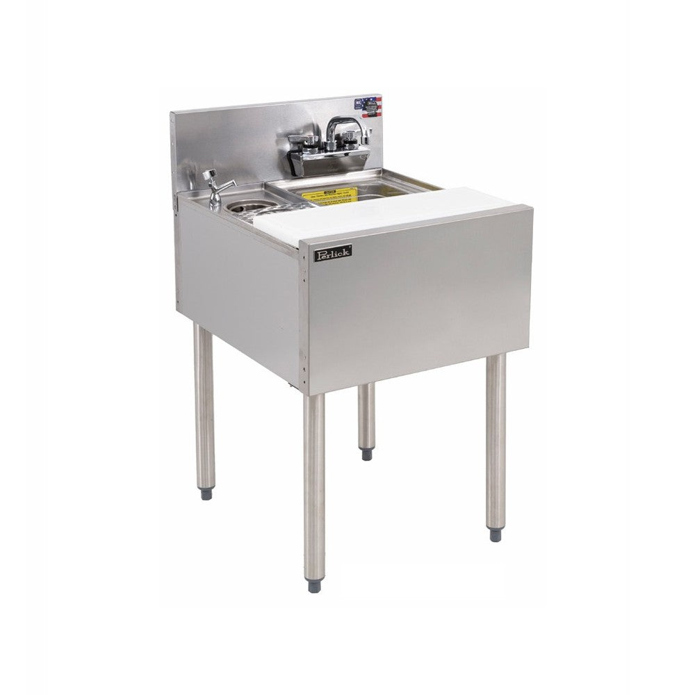 Perlick TSF20PS-SBRT TSF Series Underbar Prep Sink 20" W X 24" D X 36" H With Sink Bowl (9.75"W X 10.5" FTB X 6" D)