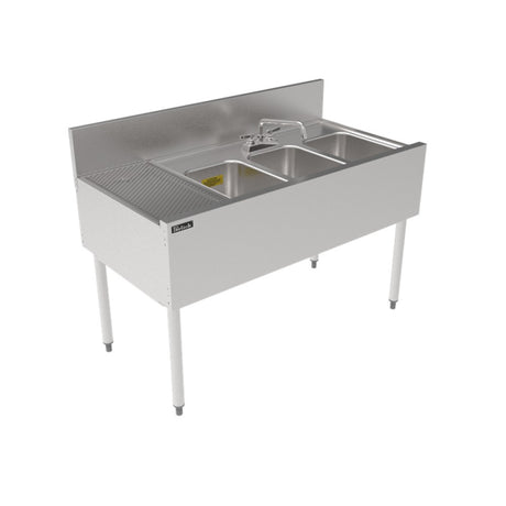Perlick TSF48M3-DBL TSF Series Underbar Multi-tank Sink Unit Three 18 Gauge Stainless Steel Compartment