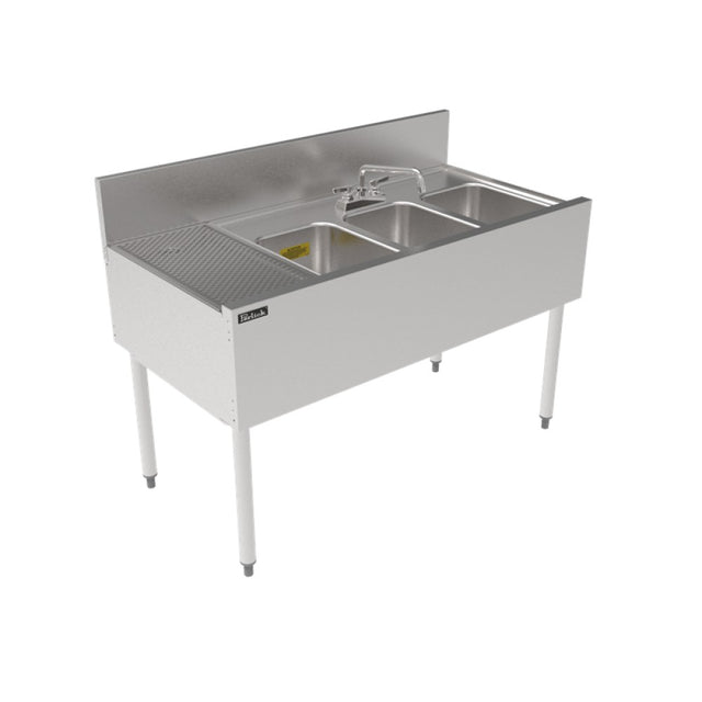 Perlick TSF48M3-DBL TSF Series Underbar Multi-tank Sink Unit Three 18 Gauge Stainless Steel Compartment