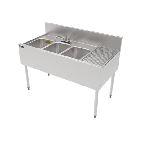 Perlick TSF48M3-DBR TSF Series Underbar Multi-tank Sink Unit Three 18 Gauge Stainless Steel Compartment