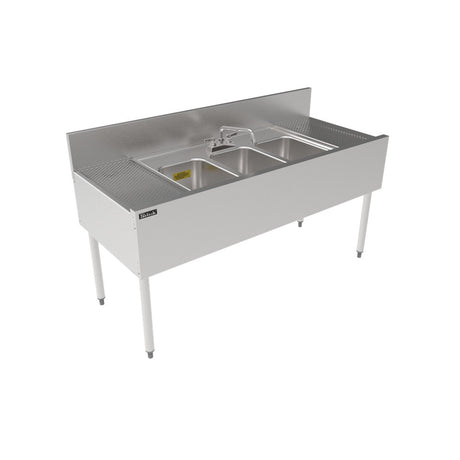 Perlick TSF60M3-DB TSF Series Underbar Multi-tank Sink Unit Three 18 Gauge Stainless Steel Compartment