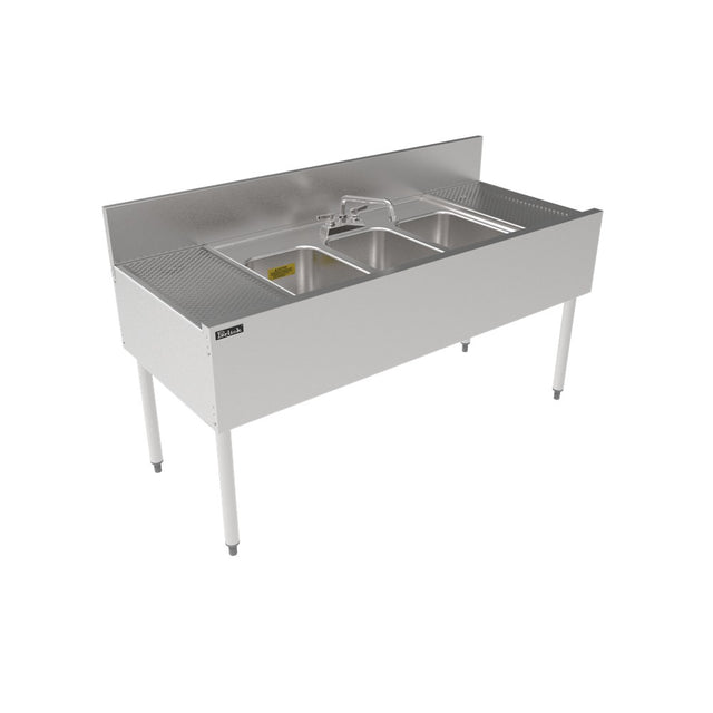 Perlick TSF72M3-DB TSF Series Underbar Multi-tank Sink Unit Three 18 Gauge Stainless Steel Compartment