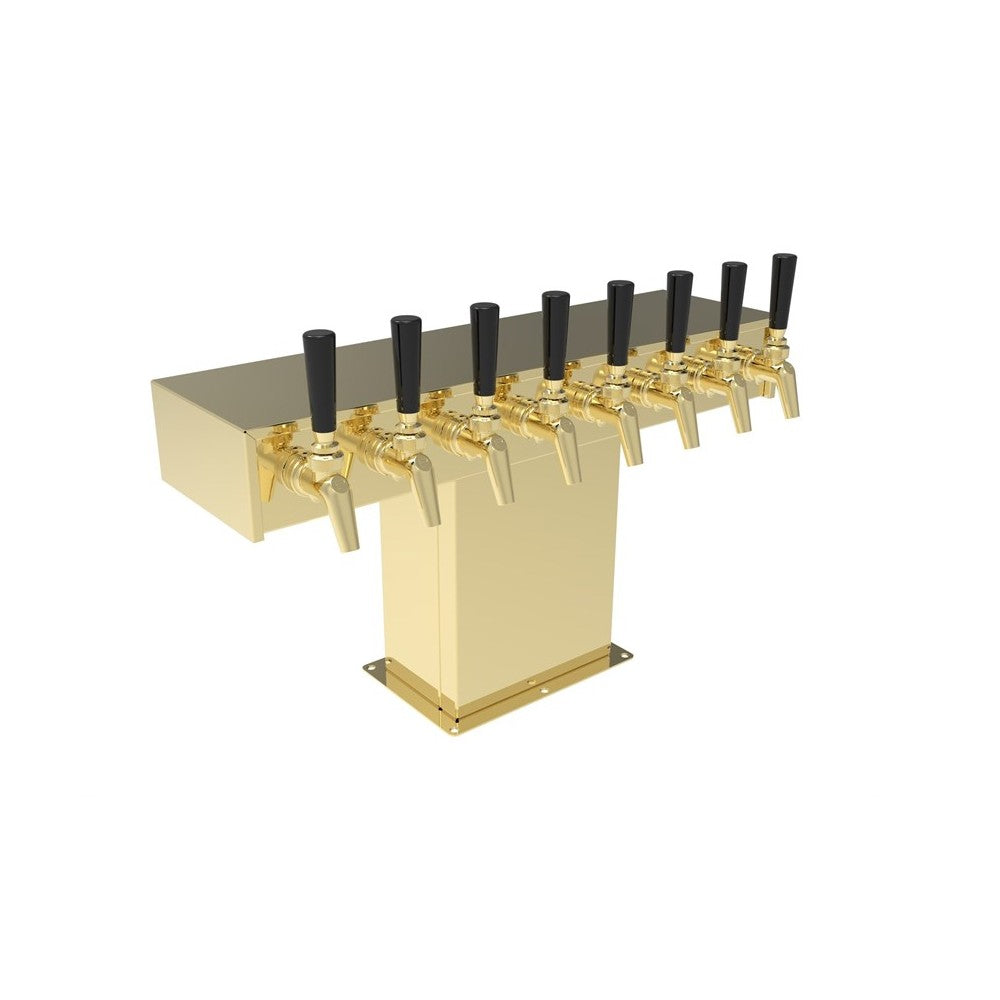 Perlick TT10TF Wide Base Tee Draft Beer Tower Accommodates (10) Faucets (faucets Sold Separately)
