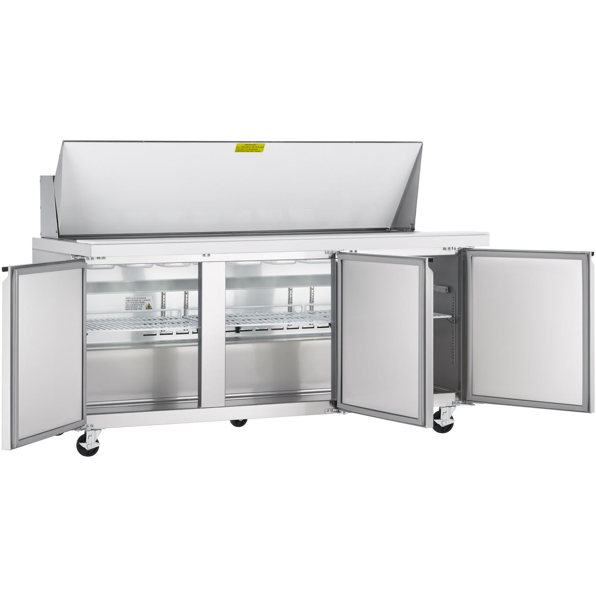 Showmaker S-SP70M Refrigerated Sandwich/Salad Mega Top Prep Table 3 Solid Swing Door
