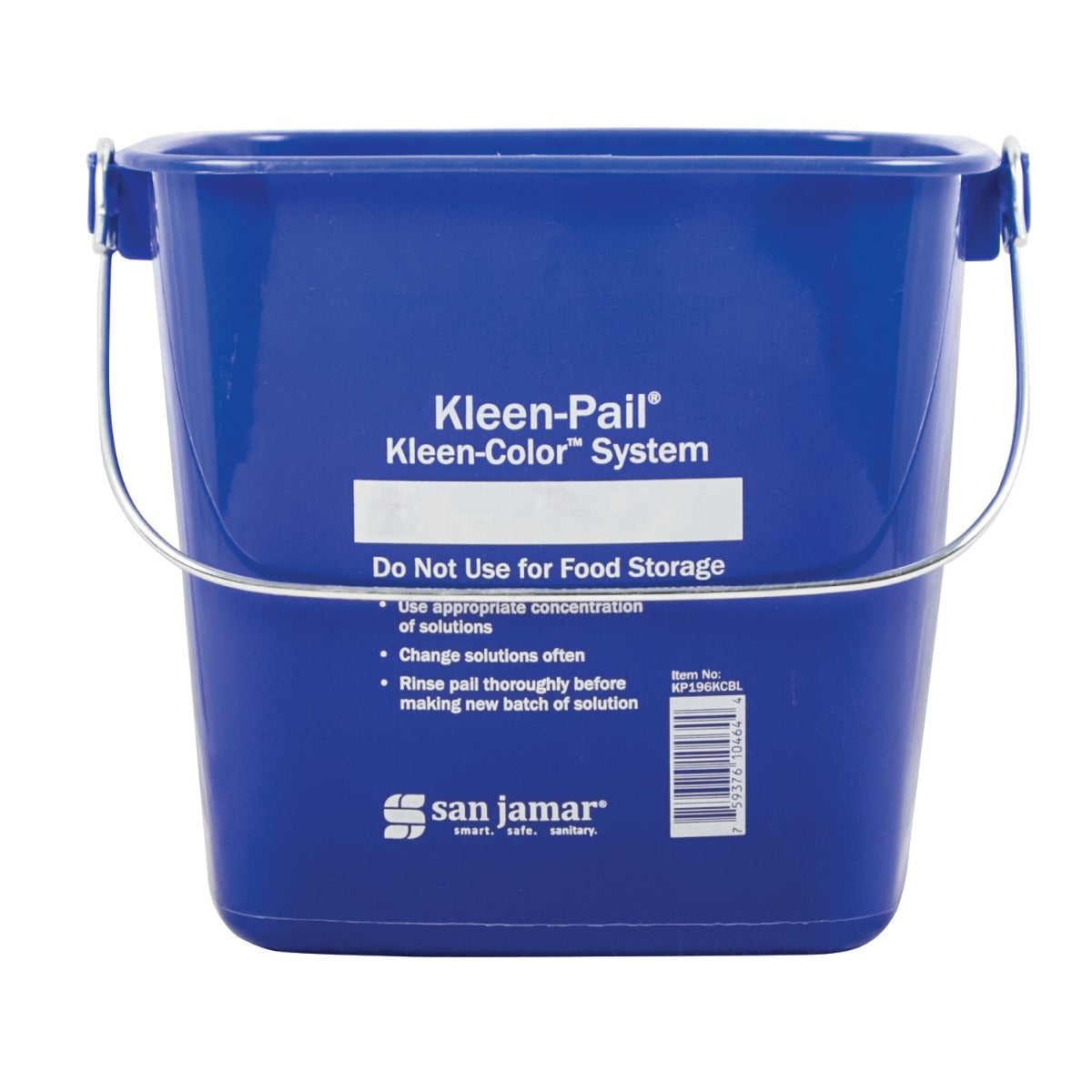 San Jamar KP196KCBL Kleen-Pail® Kleen Color™ 6 Qt. Ergonomic Handle With Bail Handle Design
