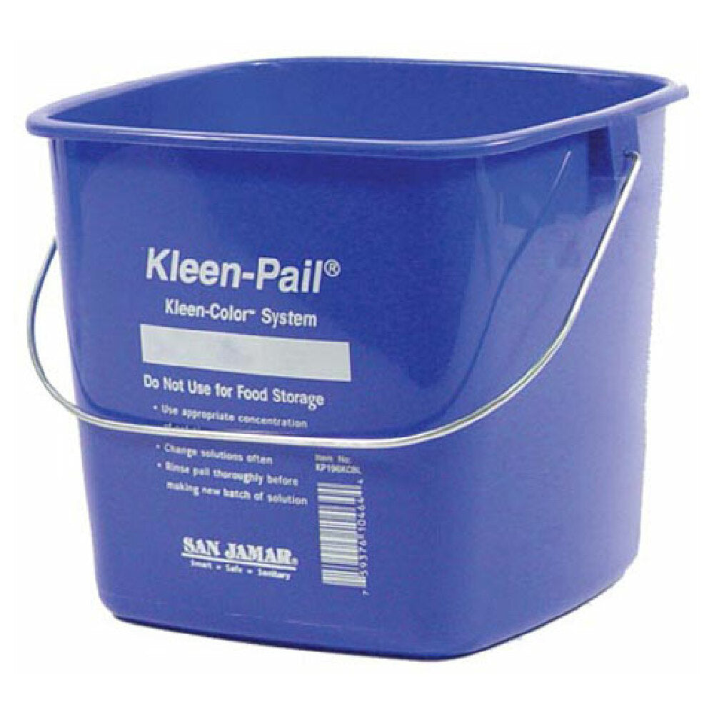 San Jamar KP196KCBL Kleen-Pail® Kleen Color™ 6 Qt. Ergonomic Handle With Bail Handle Design