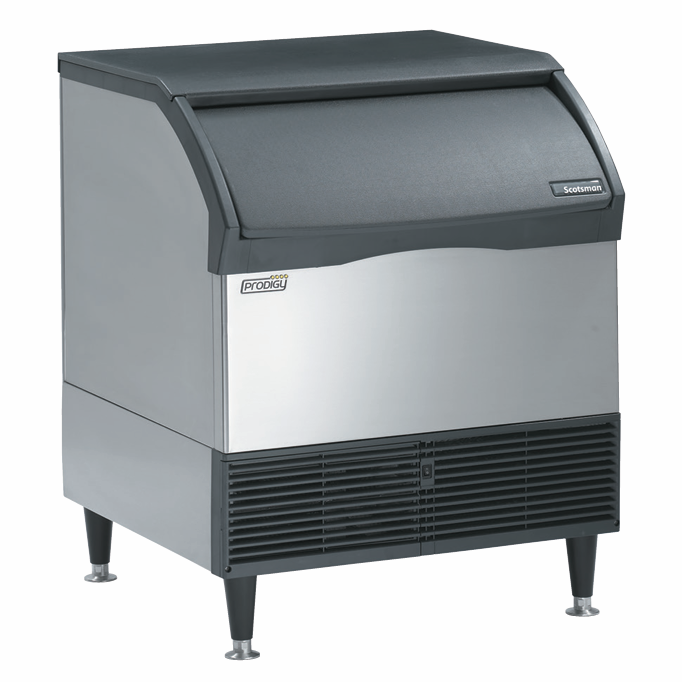 Commercial undercounter ice maker Scotsman CU3030SA-1 in stainless steel and gray finish