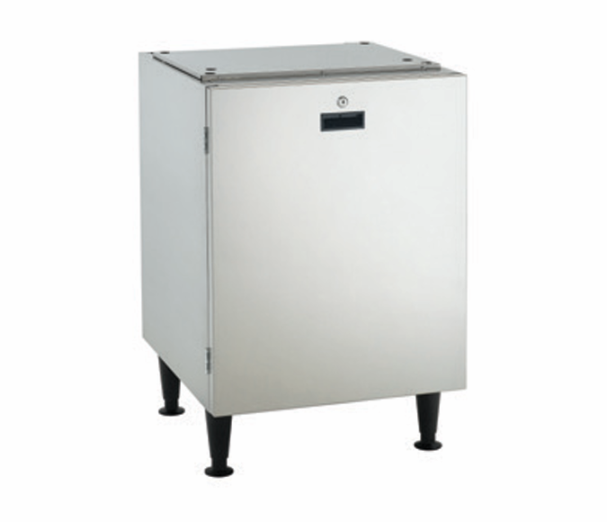 Stainless steel ice storage bin on adjustable legs for Scotsman HST21-A machine stand
