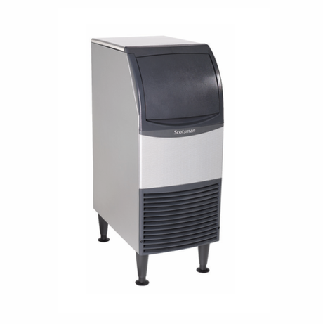 Scotsman UF1415A-1 undercounter ice maker with a curved black top and vented front panel