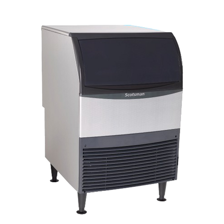 Commercial Scotsman UF424A-1 Undercounter Ice Maker with black top and stainless steel body