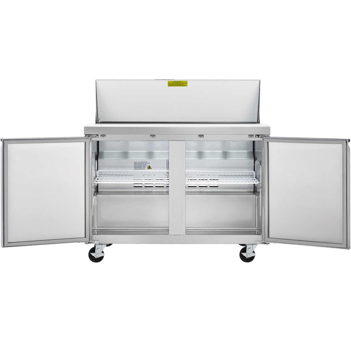 Showmaker S-SP46M Refrigerated Sandwich/Salad Mega Top Prep Table 2 Solid Swing Door