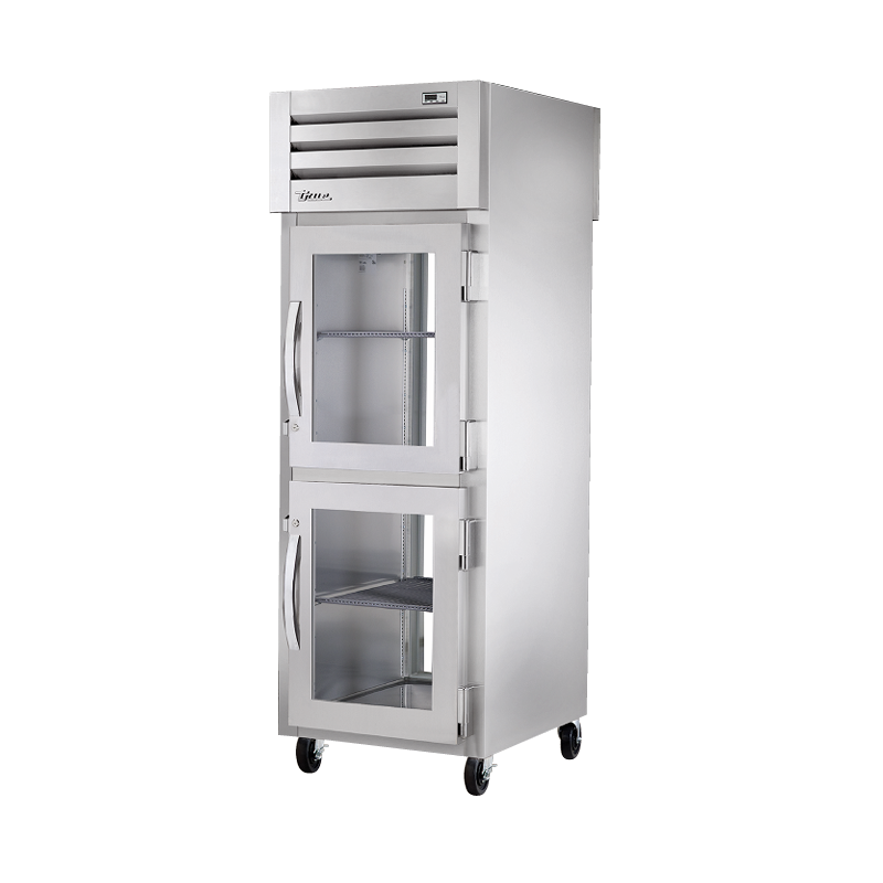 Commercial Stainless Steel Refrigerator with Glass Doors, True Refrigeration STA1RPT-2HG-1G-HC