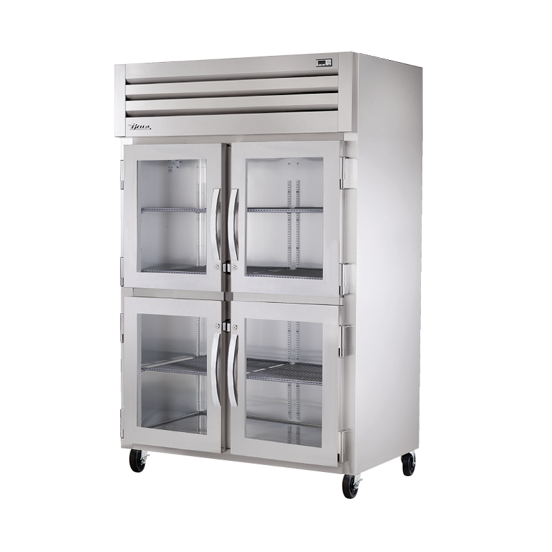 Commercial Stainless Steel Refrigerator with Four Glass Half-Doors for STA2H-4HG Spec Series Heated