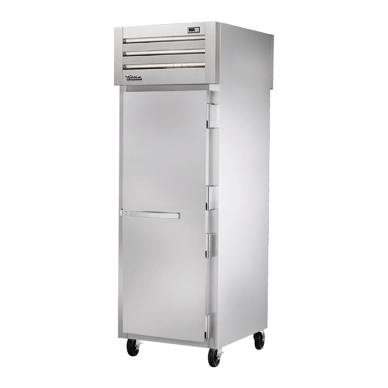 Stainless steel commercial refrigerator on wheels, True Refrigeration STG1RPT-1S-1S-HC Spec Series