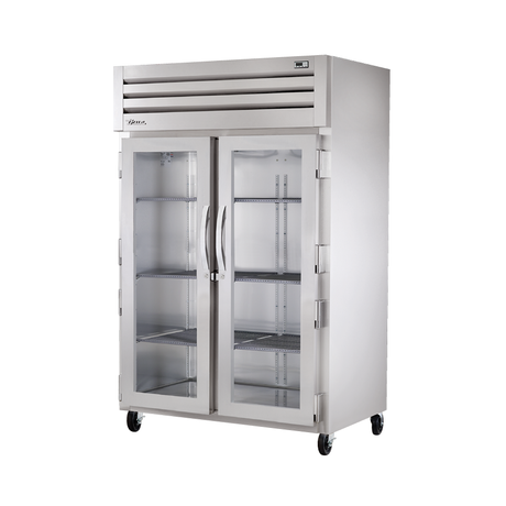 Commercial Stainless Steel True Refrigeration STG2R-2G-HC Spec Series Refrigerator with Glass Doors