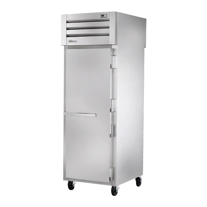 Stainless steel True Refrigeration STR1RPT-1S-1G-HC SPEC SERIES® Refrigerator on wheels