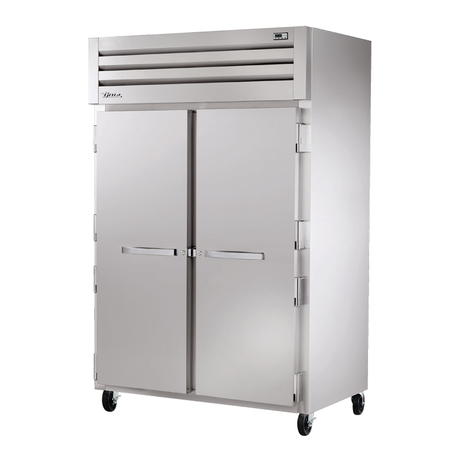Stainless steel True Refrigeration STR2F-2S-HC SPEC SERIES Freezer on wheels with solid doors