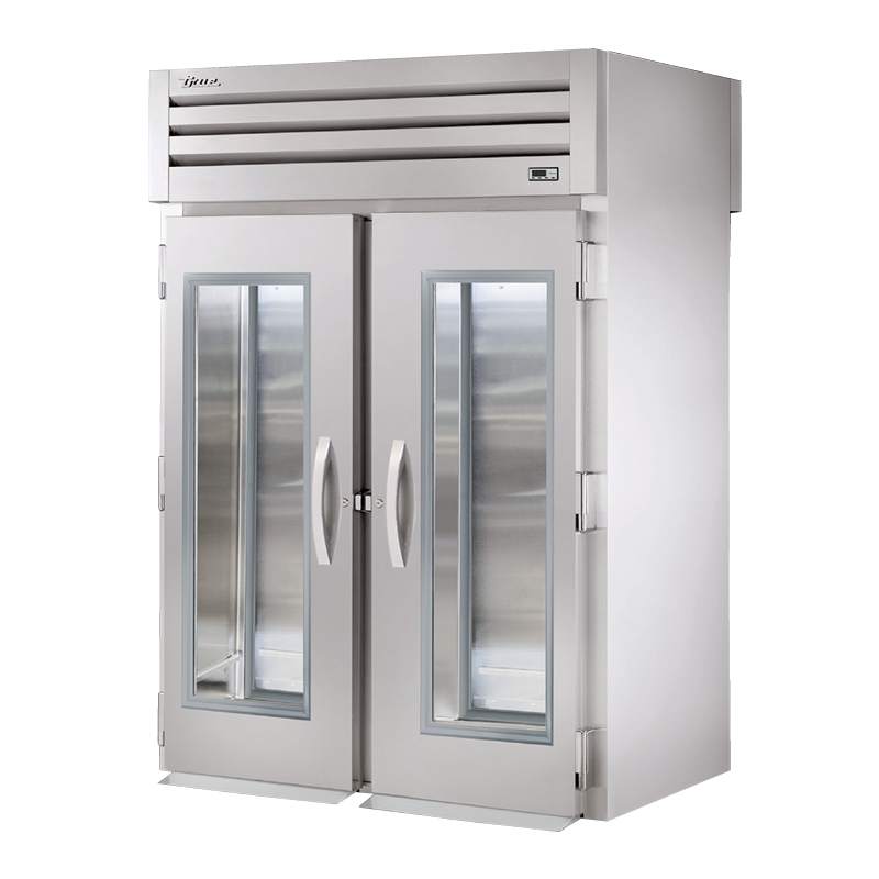 Commercial Stainless Steel Refrigerator with Glass Doors - True Refrigeration STR2RRT-2G-2S Spec Series Refrigerator