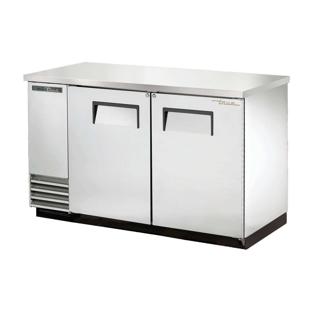 Stainless steel True Refrigeration TBB-2-S-HC Back Bar Cooler with two doors