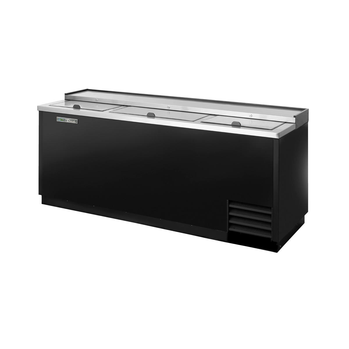Commercial Black Bottle Cooler with Stainless Steel Lid - True Refrigeration TD-80-30-HC
