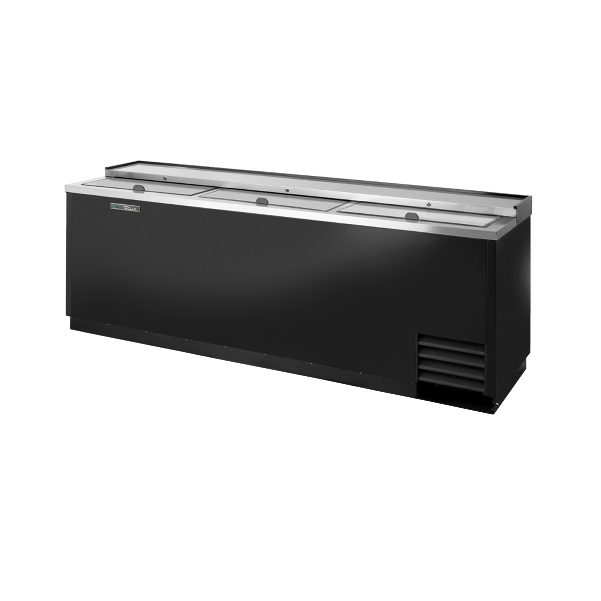 Black True Refrigeration TD-95-38-HC Bottle Cooler with stainless steel top lid