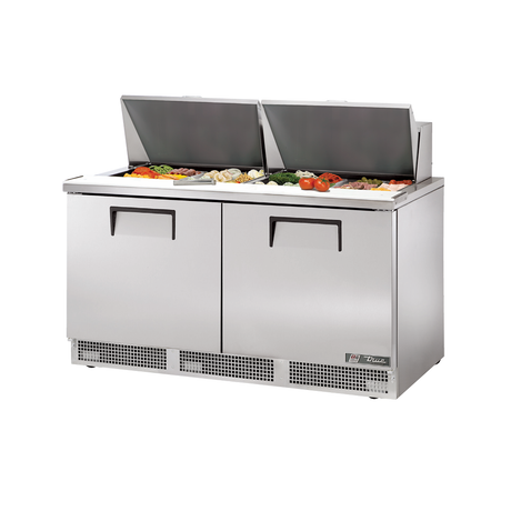 Stainless steel Sandwich Salad Unit True Refrigeration TFP-64-24M with doors and compartments