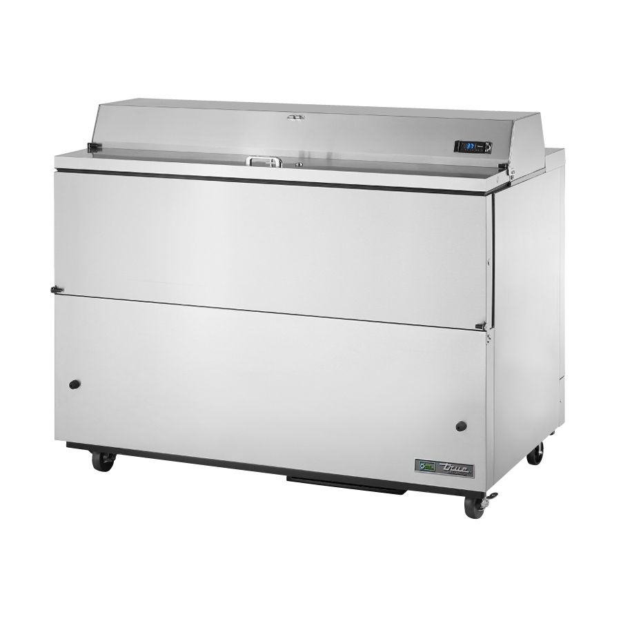Stainless Steel True Refrigeration TMC-58-S-HC Mobile Milk Cooler on Wheels for Businesses
