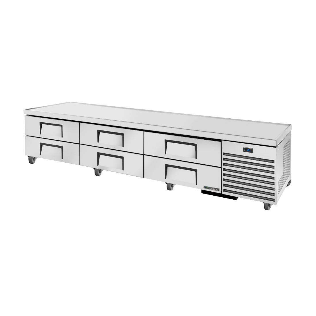 Commercial Refrigerated Chef Base with Six Drawers in 18 Gauge Stainless Steel Finish
