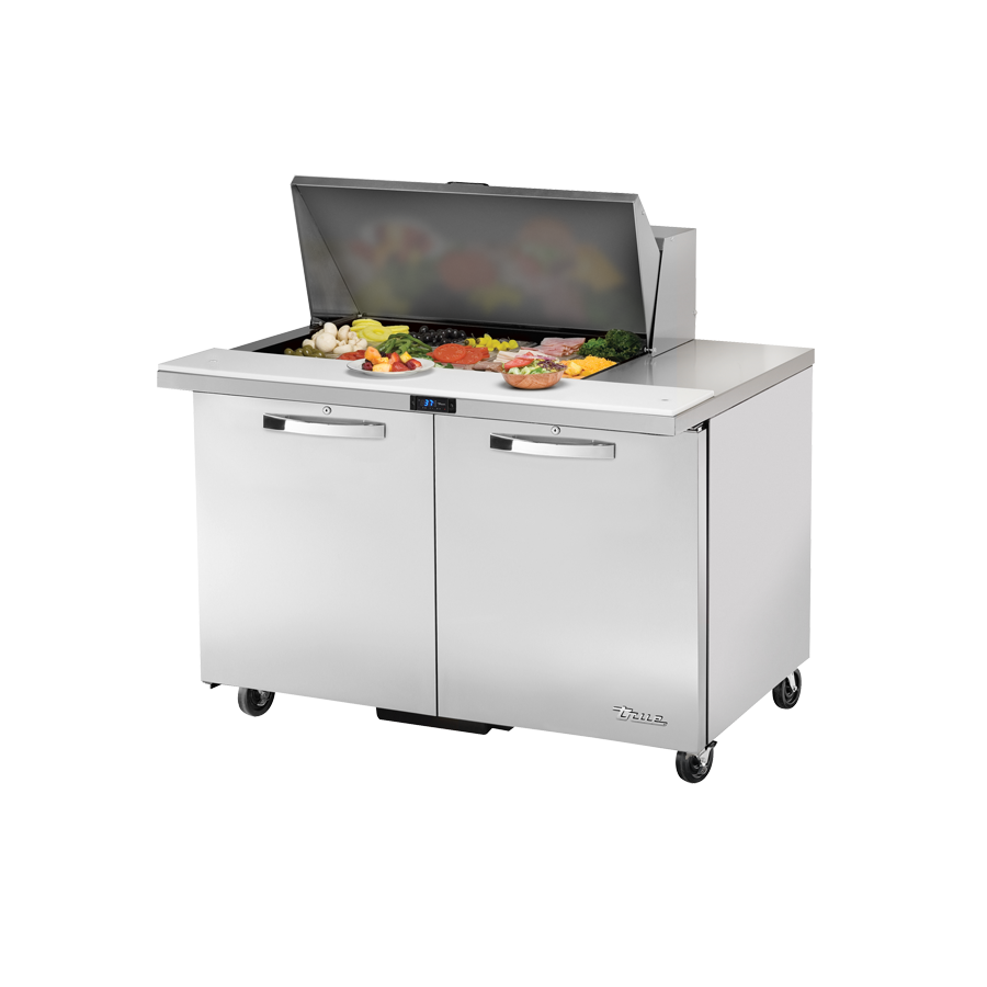 Stainless steel refrigerated sandwich salad unit True Refrigeration TSSU-48-15M-B-HC