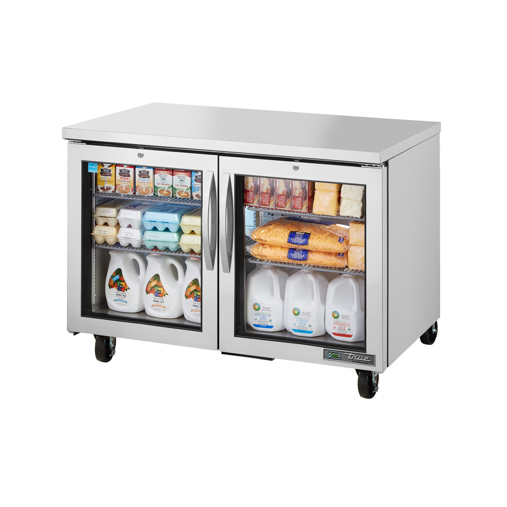 Commercial Undercounter Refrigerator TUC-48G-HC~FGD01 with Glass Doors for Beverages and Food