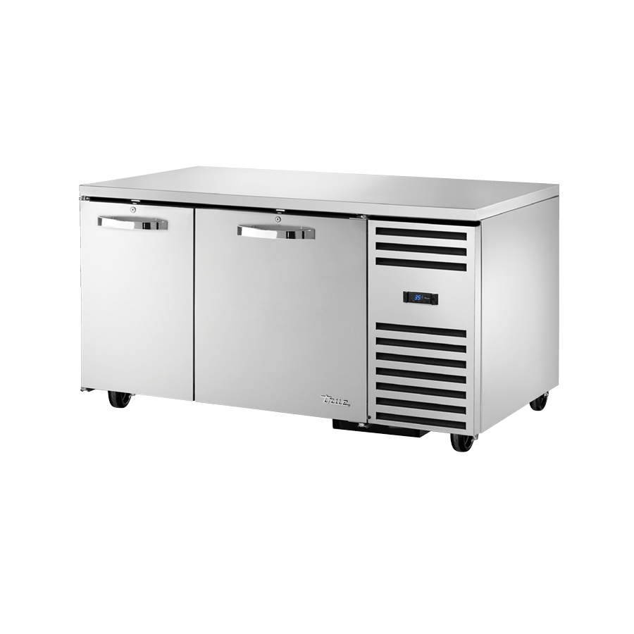 Stainless steel True Refrigeration TUC-60-32-HC~SPEC3 deep undercounter refrigerator with two doors