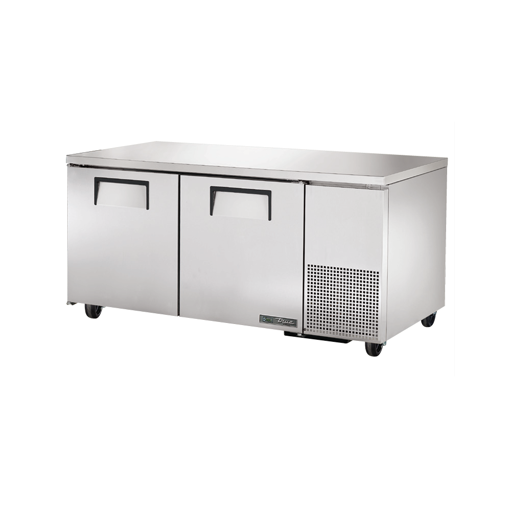 Stainless steel Deep Undercounter Freezer True Refrigeration TUC-67F-HC with two doors