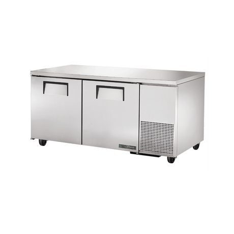 Stainless steel Deep Undercounter Freezer True Refrigeration TUC-67F-HC with two doors