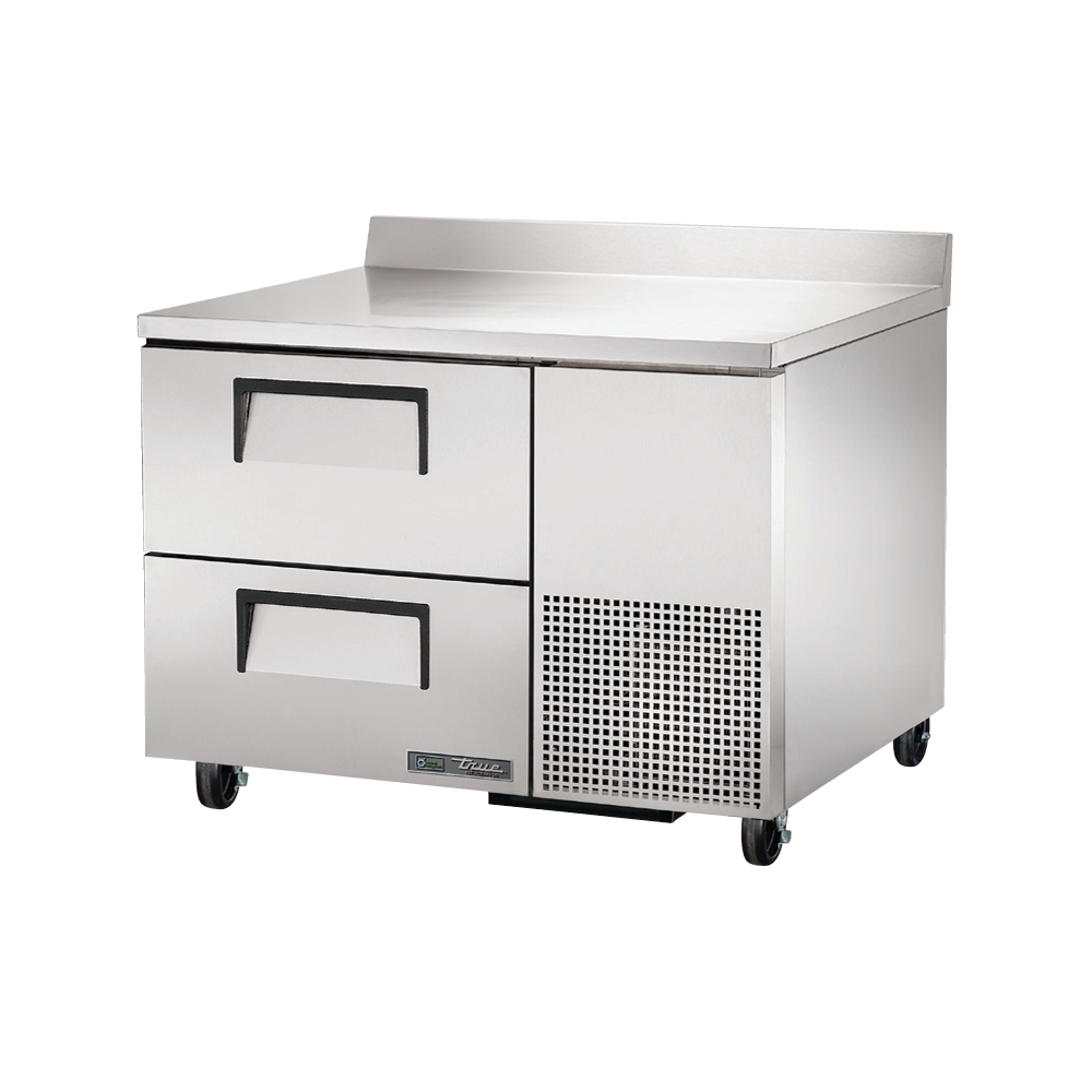 Stainless steel True Refrigeration TWT-44D-2-HC deep work top refrigerator with drawers