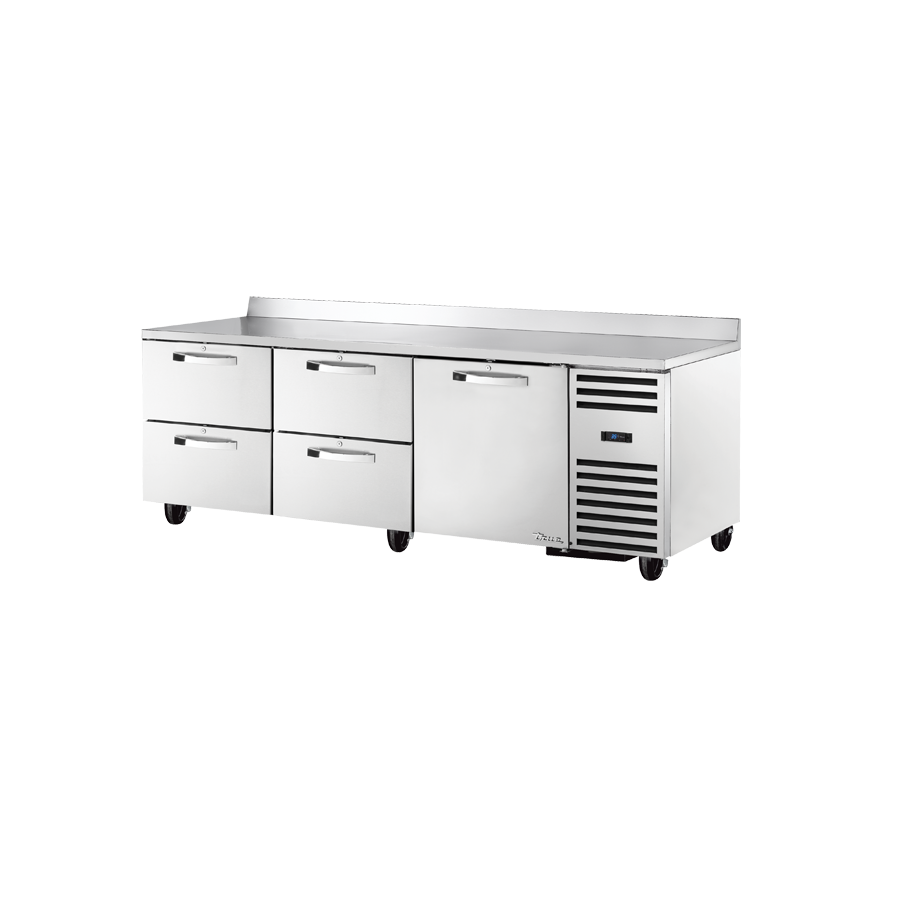 Commercial stainless steel refrigerated prep table with drawers from True Refrigeration