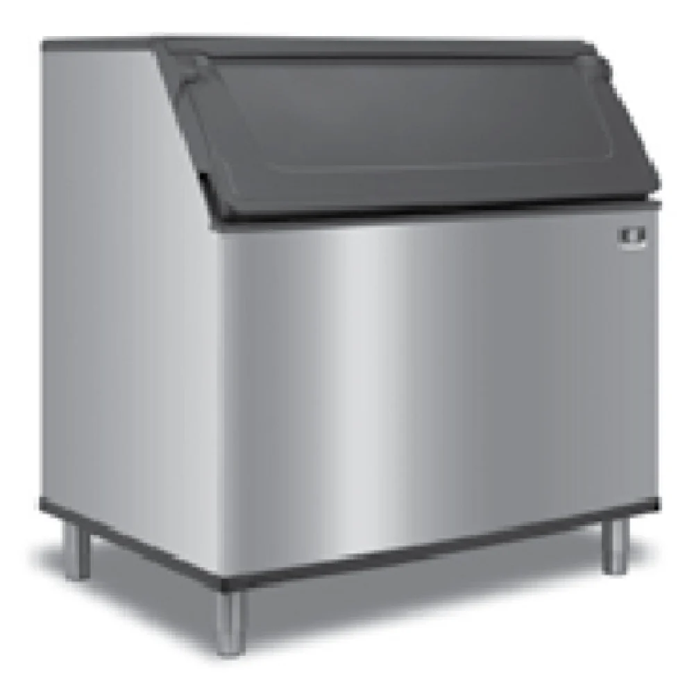 What is the width of the Manitowoc D970 ice bin?