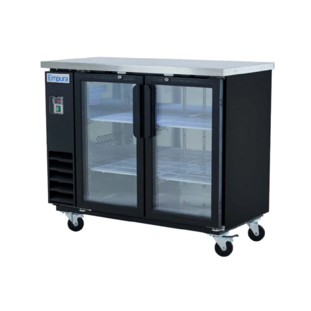 Empura Refrigeration E-KBB48-2G-24 Back Bar Cooler 49.1"W X 24.4"D X 41.7"H 12.5 Cu. Ft. Capacity Questions & Answers
