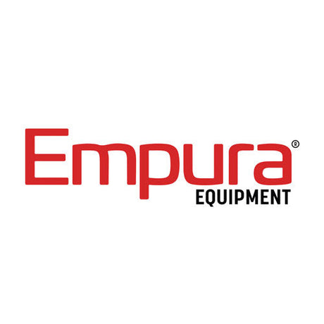 Logo for Empura Equipment with red text on white background for commercial kitchen cooking equipment.