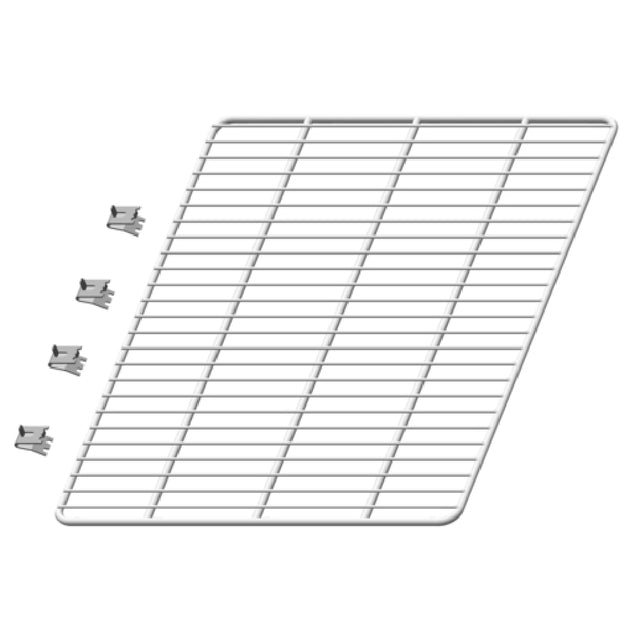 Epoxy coated wire cooling rack with mounting clips for Hoshizaki prep tables