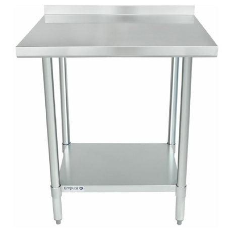 Stainless Steel Work Table with Backsplash and Lower Shelf by Empura Economy Work, Galvanized Steel