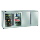 Perlick BBRN80 - Narrow Door Refrigerated Back Bar Cabinet, Four-section, 80"W