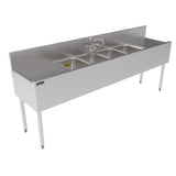 Perlick TS84M4-DB - TS Series Underbar Multi-tank Sink Unit, Four 18 Gauge Stainless Steel Compartment