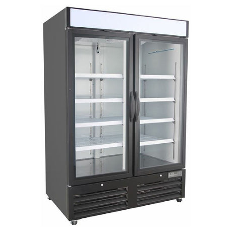 Empura Stainless E-EGM-48FB double-door commercial refrigerator with glass display doors