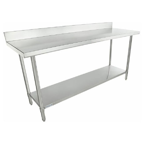 Stainless steel prep table with backsplash and lower shelf, Empura Super Duty Work Table