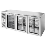 True Mfg. - Premier Bar TBR84-PTSZ1-L-S-GGG-GGG-1 - Refrigerated Back Bar Cooler