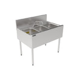 Perlick TSF36M3 - TSF Series Underbar Multi-tank Sink Unit, Three 18 Gauge Stainless Steel Compartment