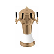 Gold-plated draft beer tower Perlick 4056WH5B with multiple taps for Roma Draft Beer